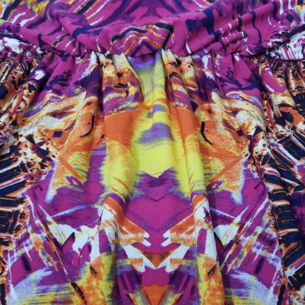Fenn Wright Manson Womens 4 Sleeveless High-Low Blue Purple Yellow Orange Dress - Picture 9 of 16